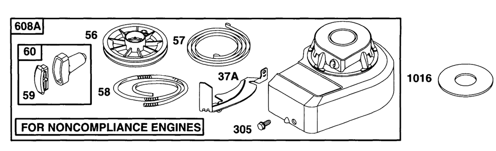 Blower Hsg, Rewind 1 Diagram and Parts List for 95982-3110-01  Briggs and Stratton Engine